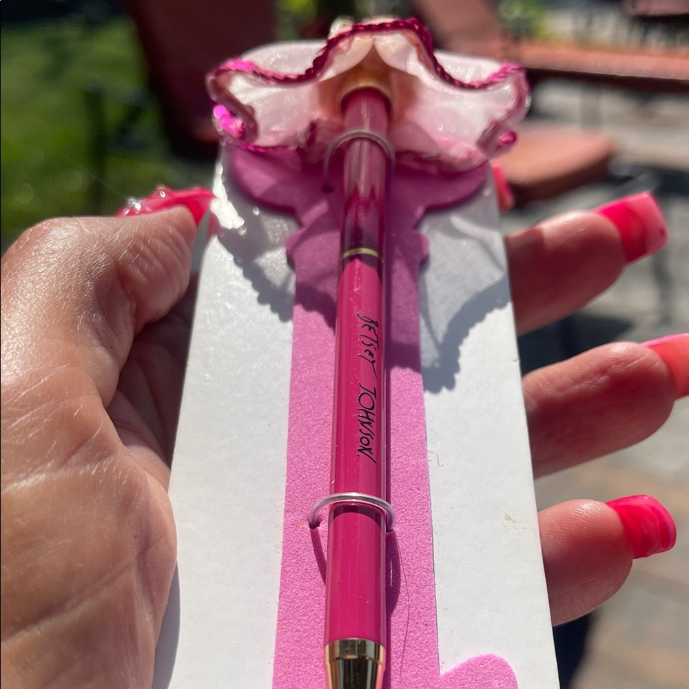 Betsey Johnson Pink ballerina Top Ballpoint Pen - Picture 5 of 5
